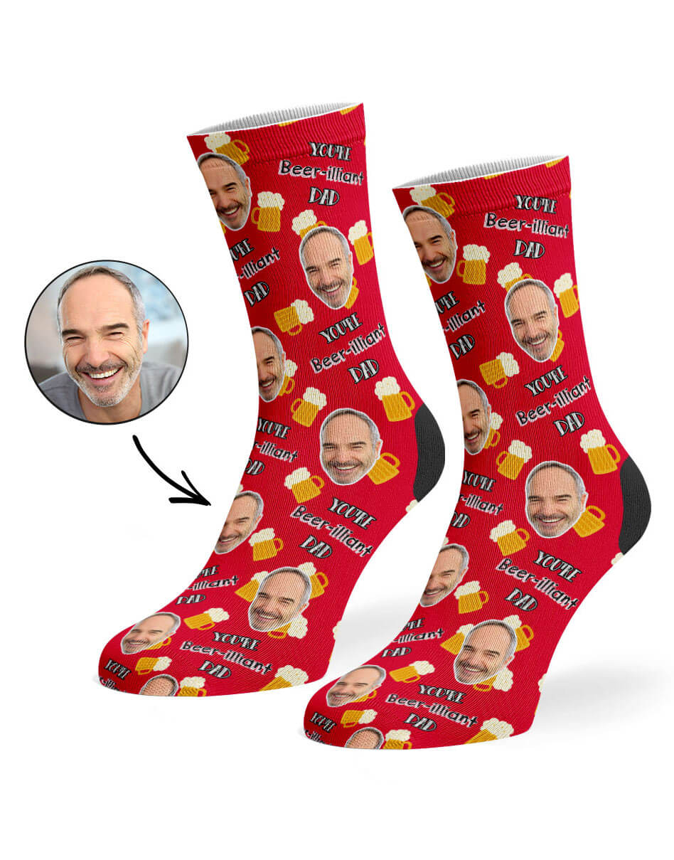 Red Beer-illiant Dad Socks