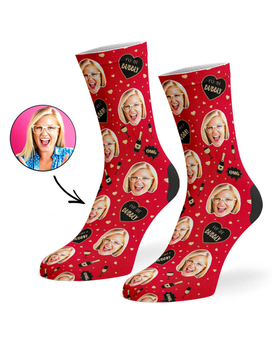 Custom Photo Pop The Bubbly Socks