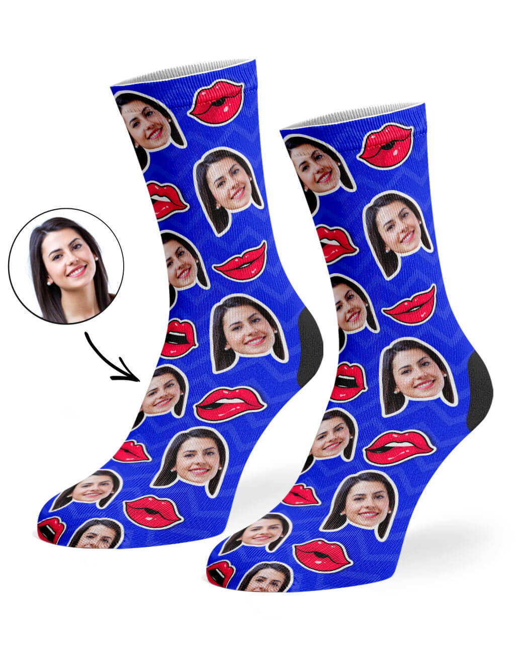 Royal Blue Comic Lips Socks