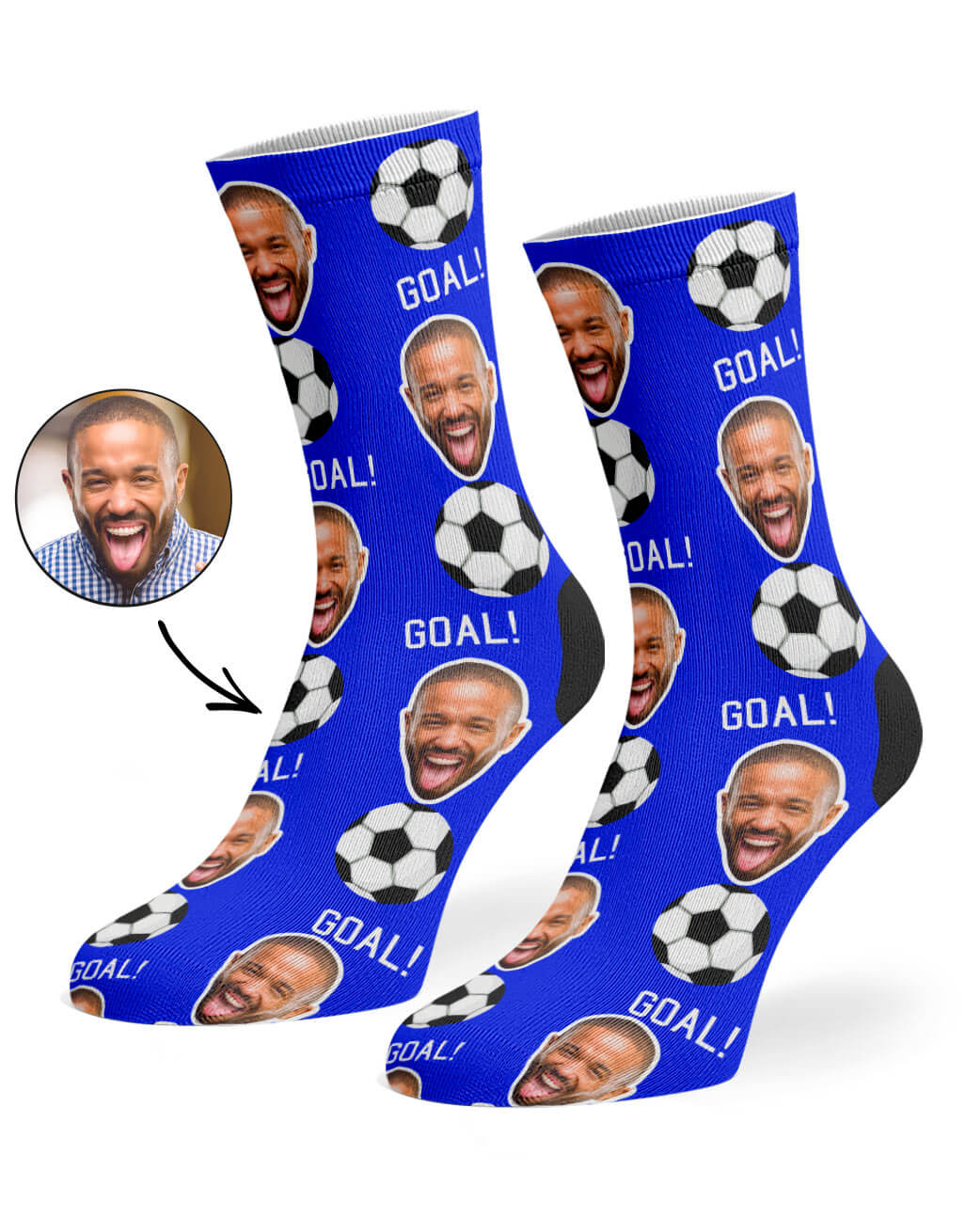 Blue Footy Face Socks