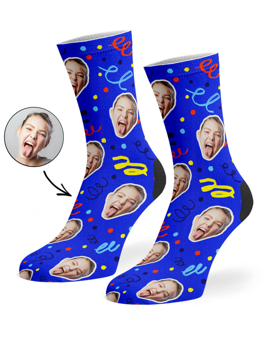 Royal Blue Happy Birthday Confetti Socks