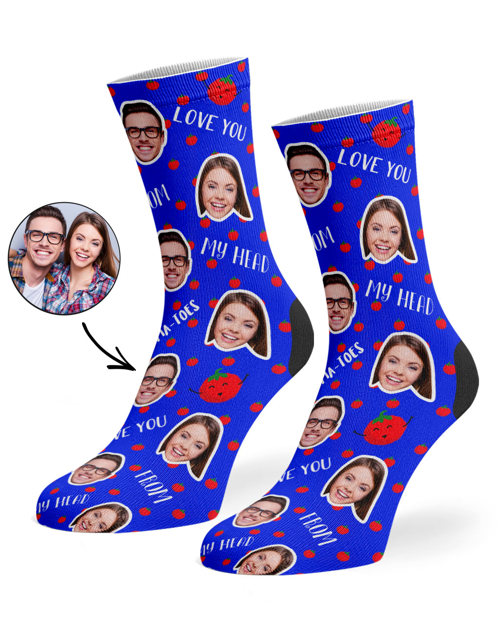 Royal Blue Head To-Ma-Toes Socks