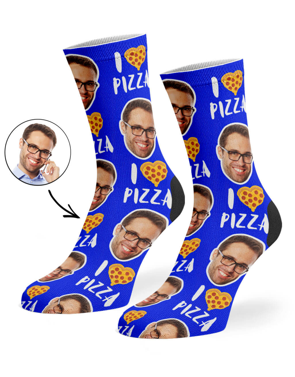 Personalised I Love Pizza Socks