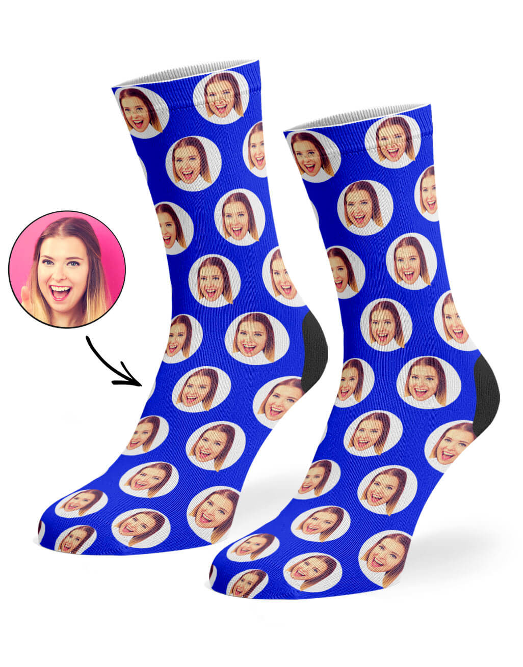 Polka Circle Socks With Face On