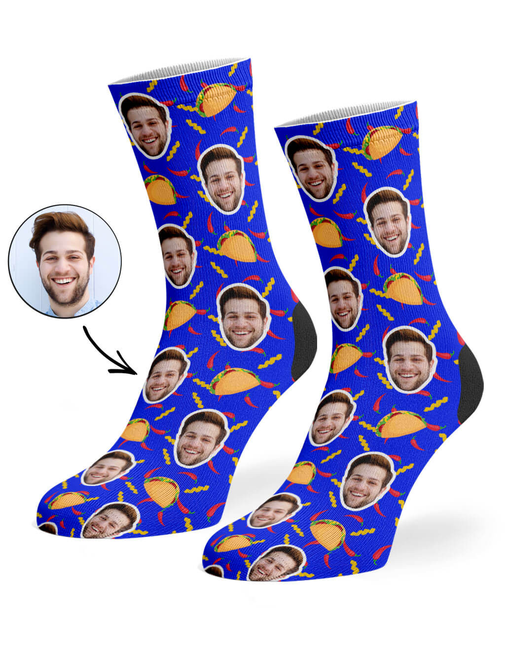 Blue Taco Face Socks