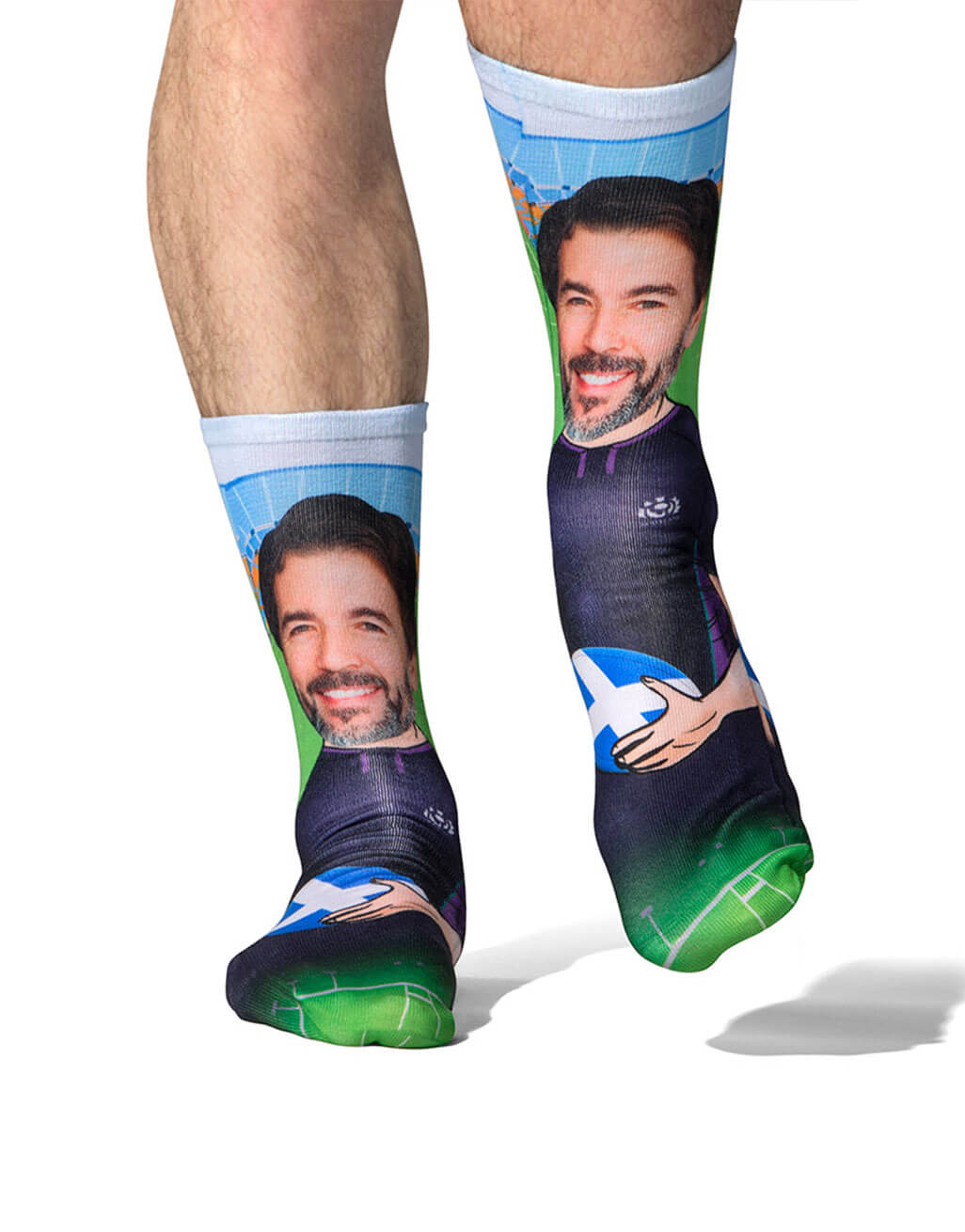 Rugby Player Socks With Face On