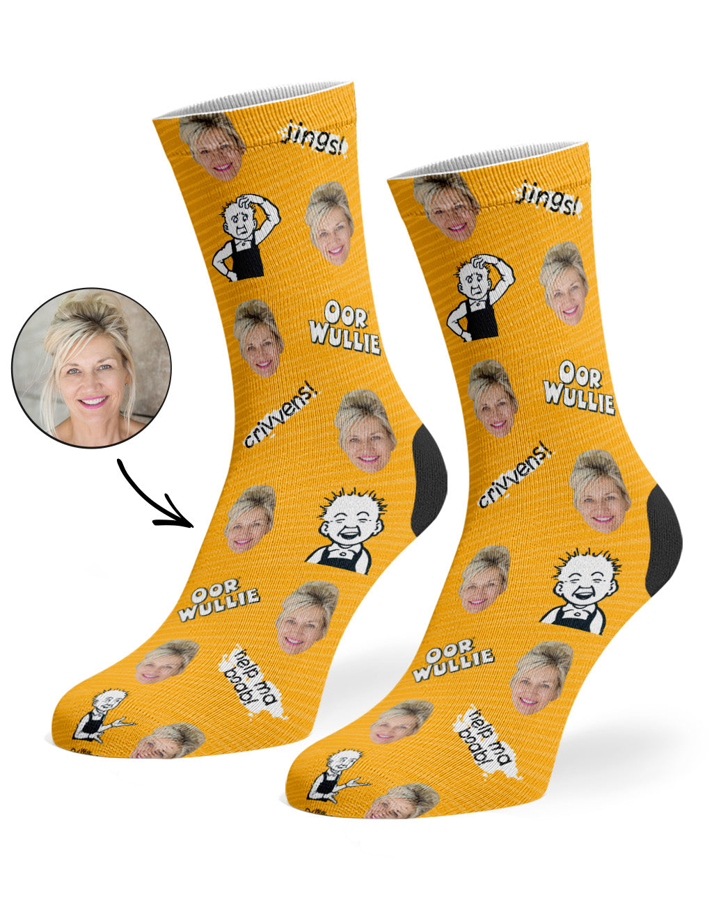 Personalised Oor Wullie Phrase Socks