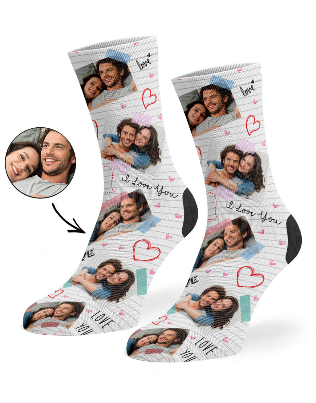 Love Scrapbook Valentines Socks