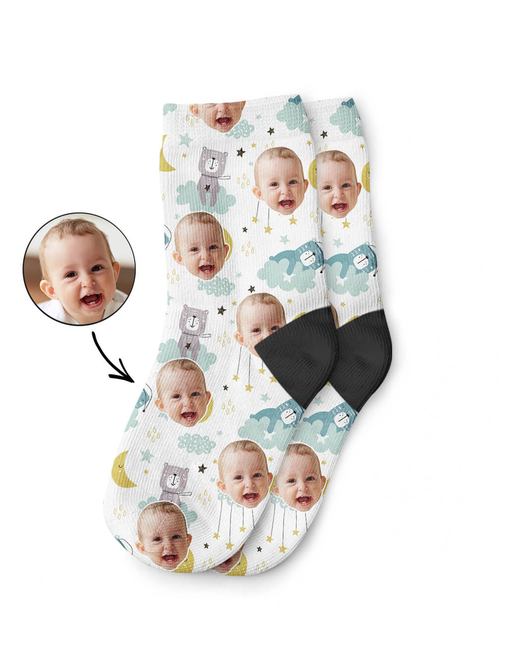 Sleepy Animal Pattern Kids Socks