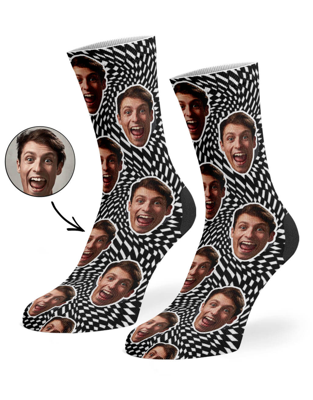 Trippy Face Funny Socks