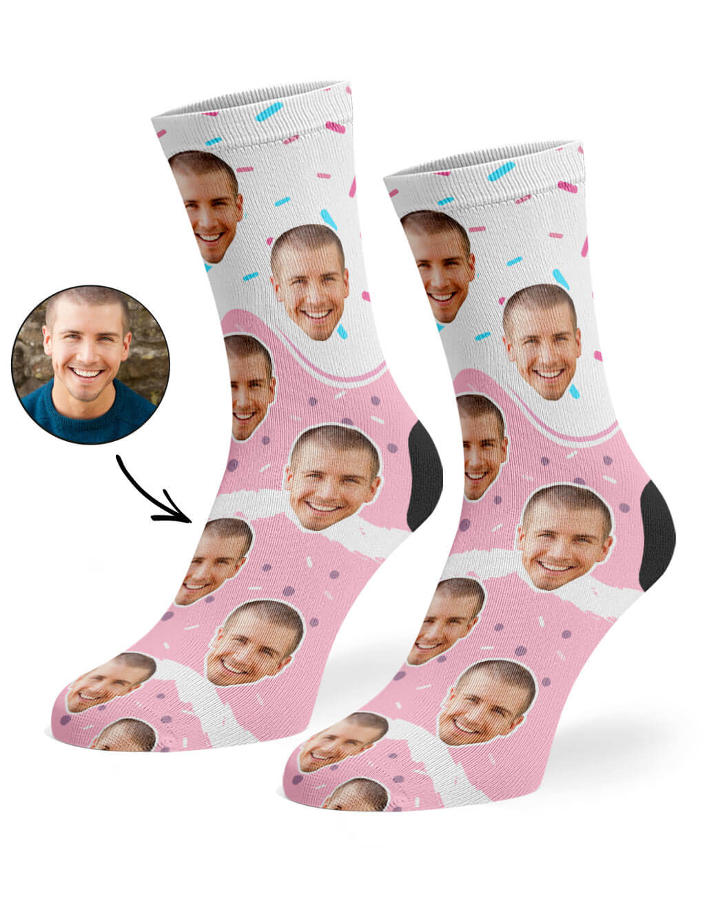 Custom Photo Birthday Cake Socks