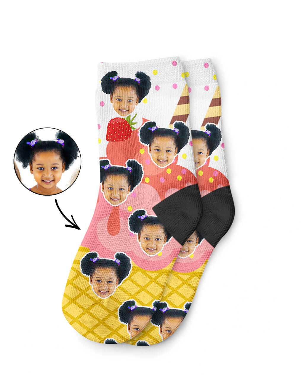 Ice Cream Kids Photo Socks