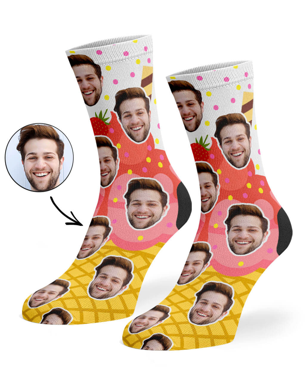 Ice Cream Face Socks