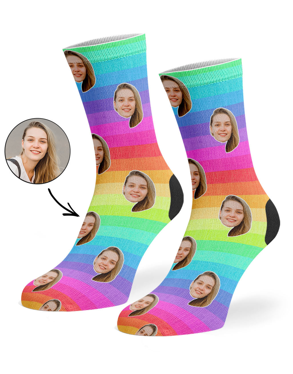 Personalised Striped Rainbow Socks