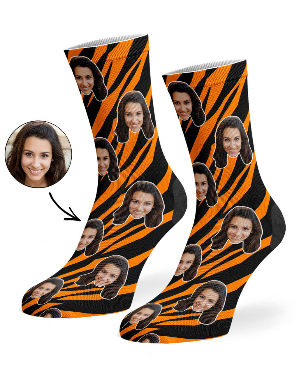 Personalised Tiger Print Face Socks