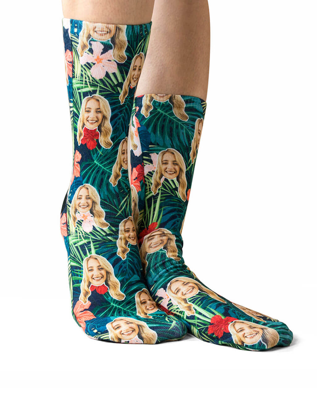 Tropical Face Photo Socks