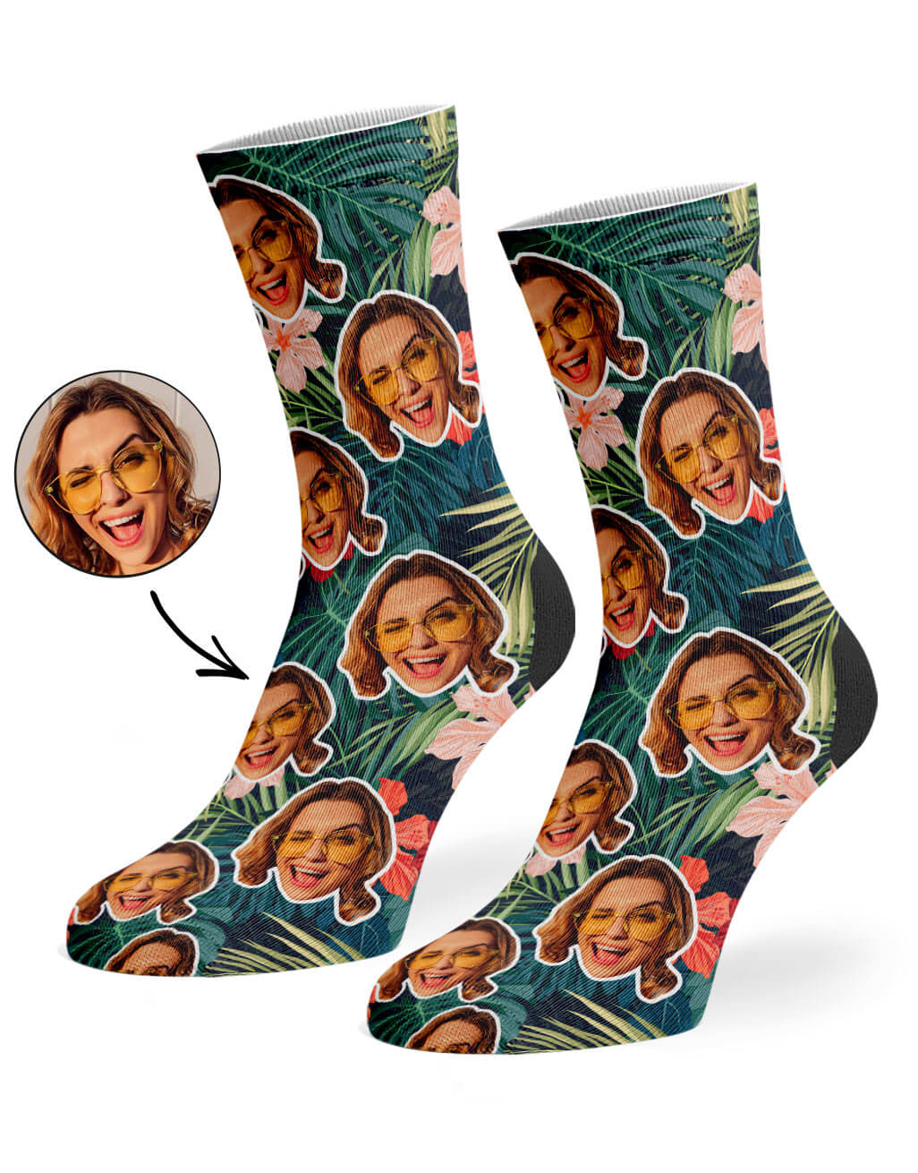 Personalised Tropical Face Socks