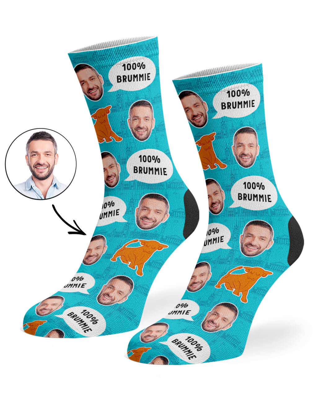 Turquoise 100% Brummie Socks