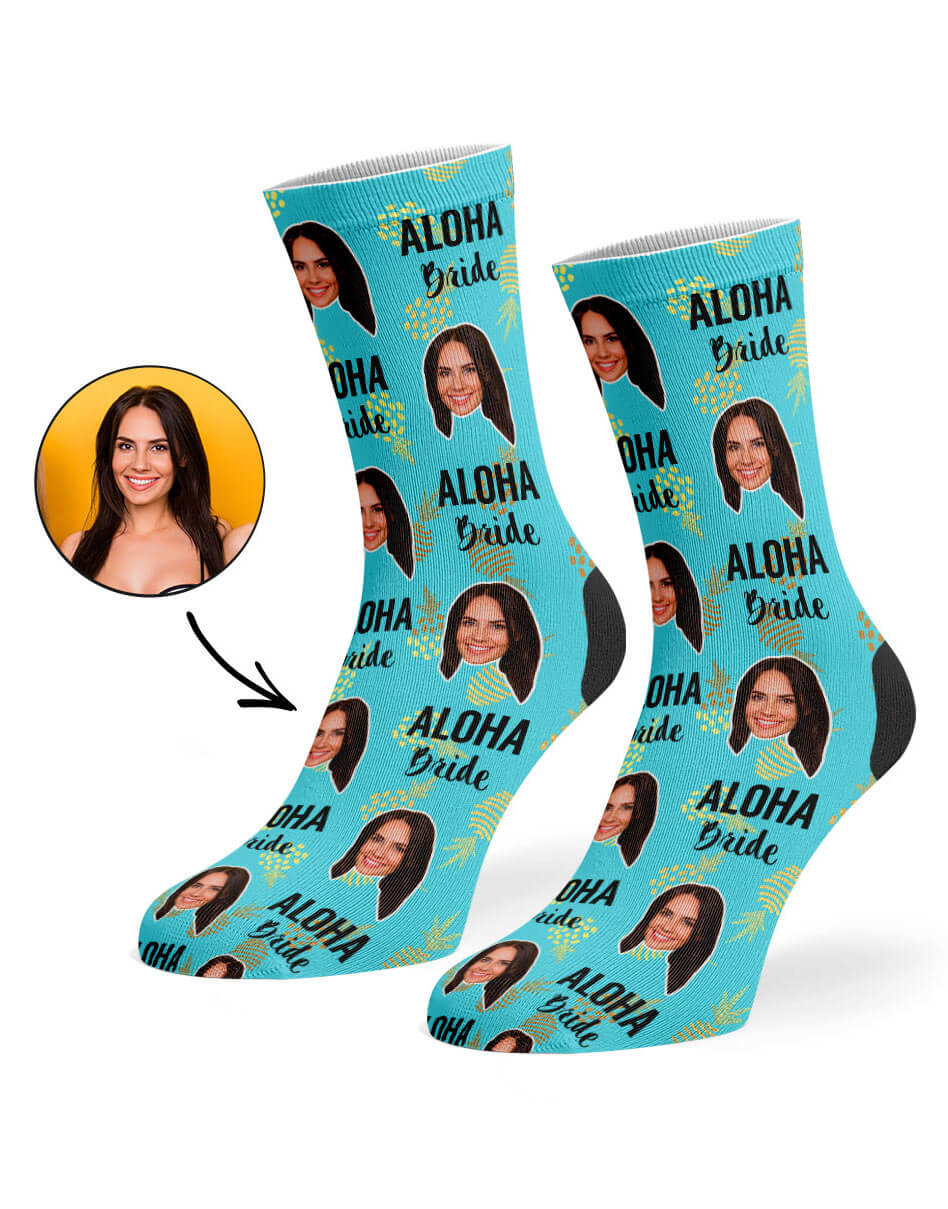 Turquoise Aloha Bride Socks