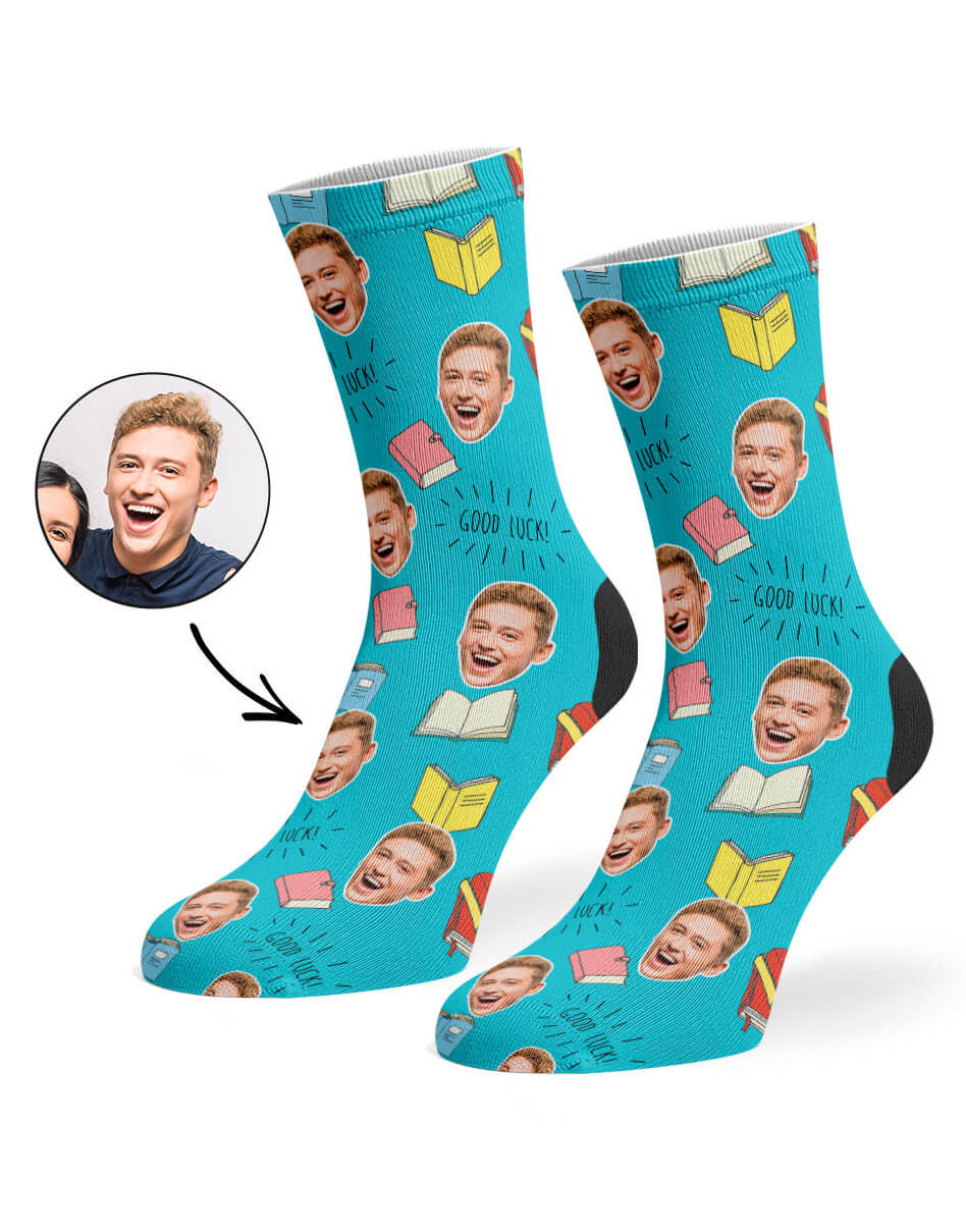 Turquoise Good Luck Book Socks