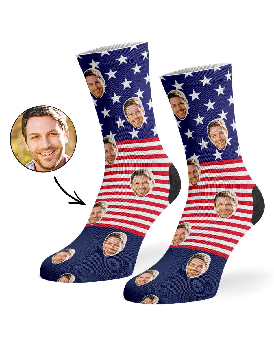 Custom USA Flag Socks