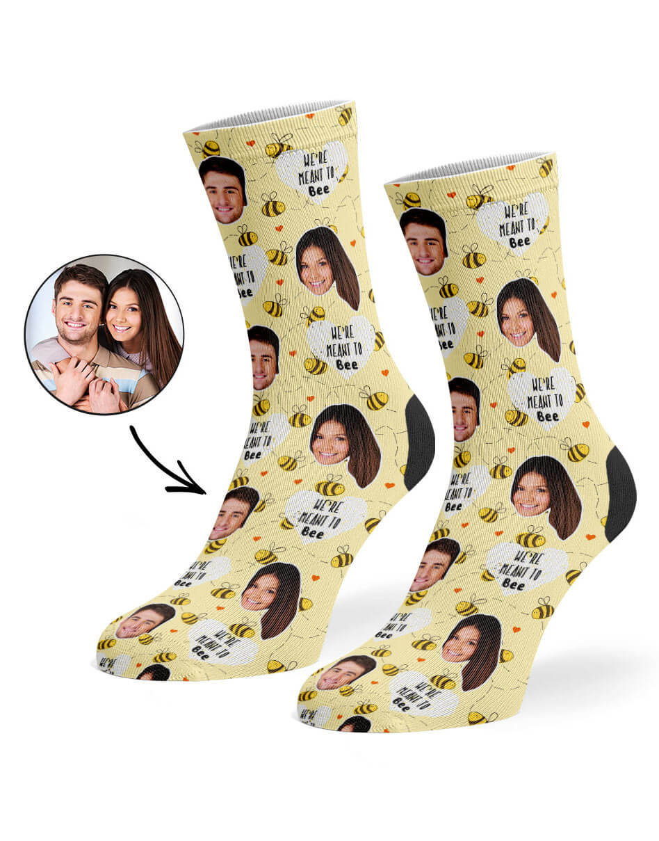 We're Meant To Bee Face Socks