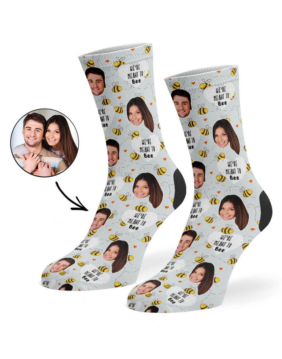 We're Meant To Bee Socks With Photos On