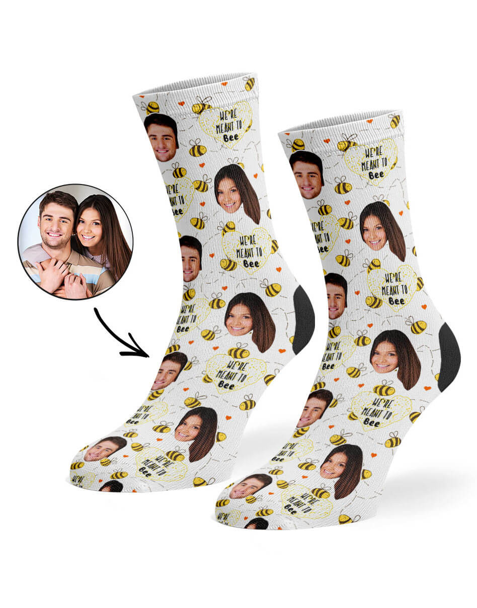 Custom Photo We're Meant To Bee Socks