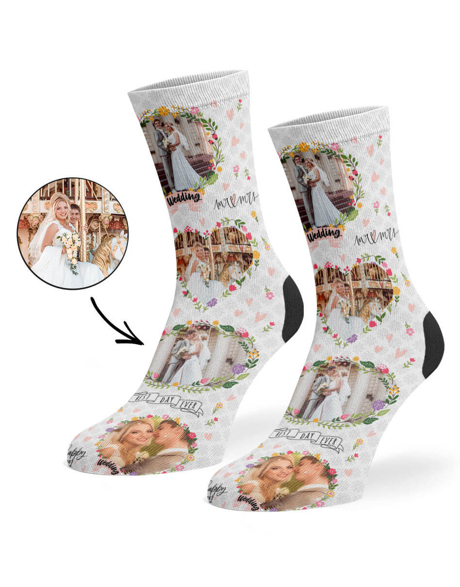 Wedding Photo Collage Personalised Socks