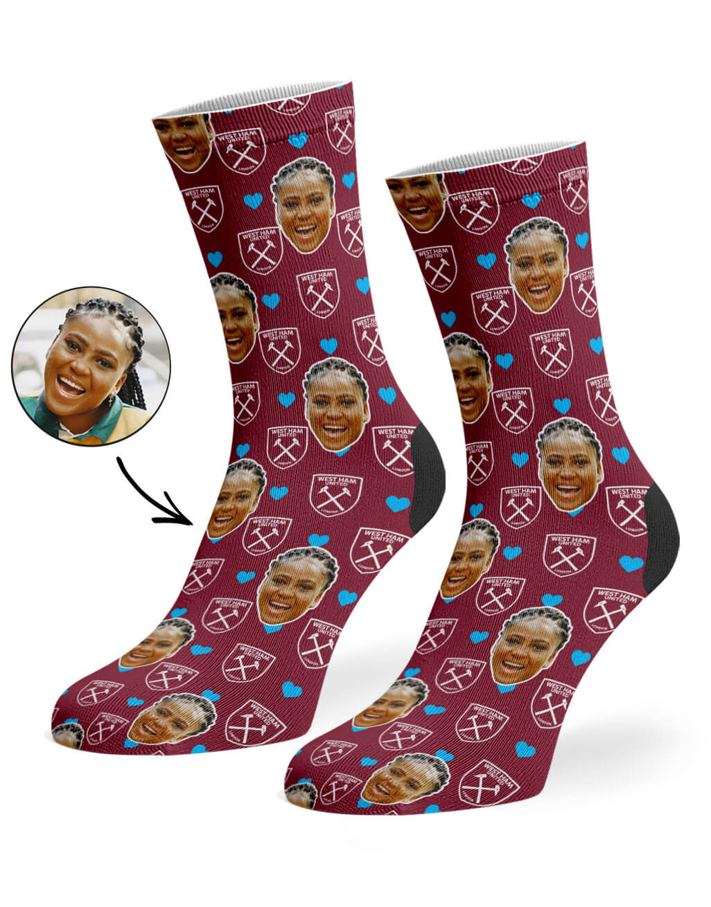 West Ham Love Face Socks