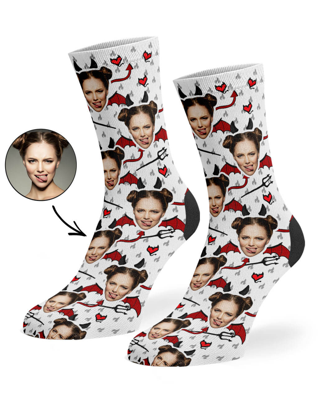 Personalised Devil Face Socks