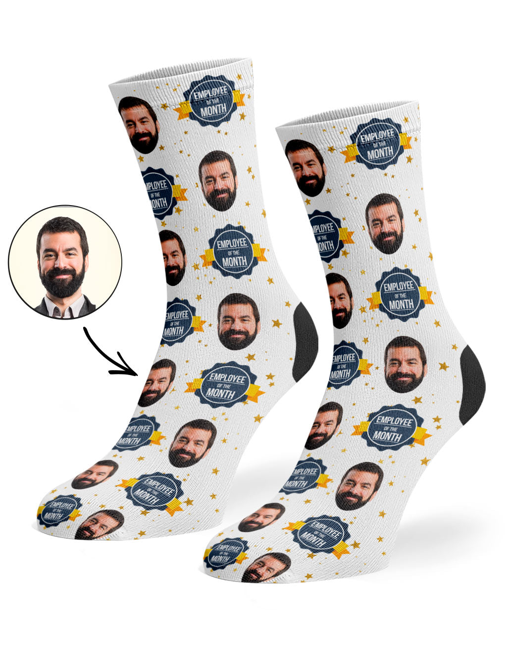 White Employee Of The Month Socks