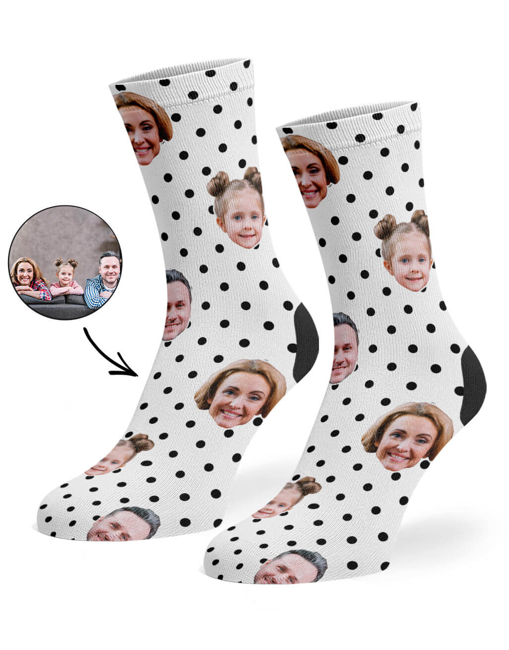 My Family On Spotty Face Socks