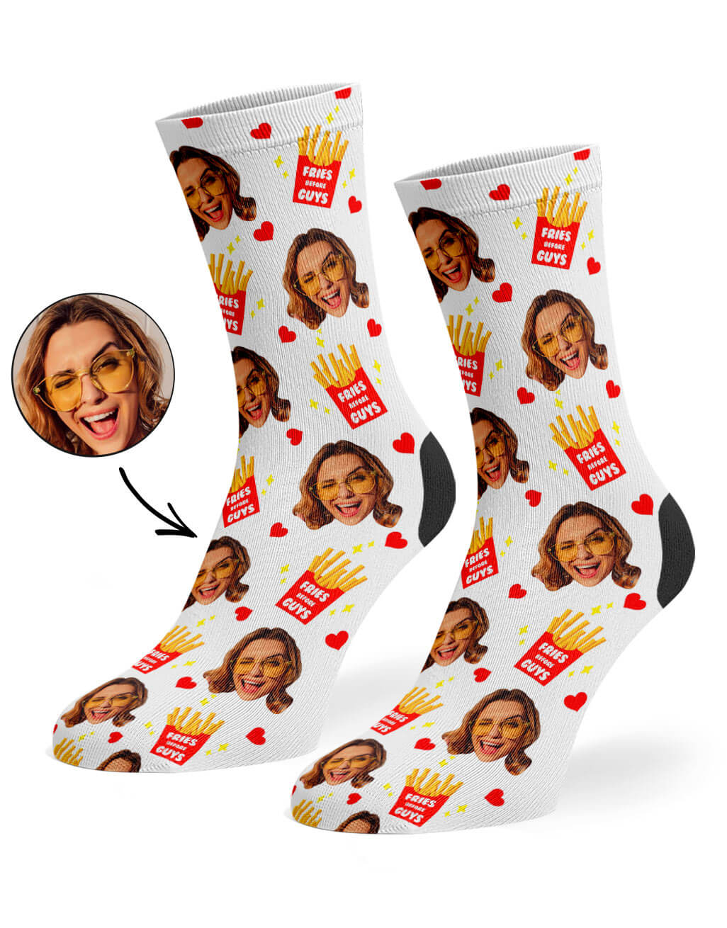 Fries Before Guys Socks With Your Face On Them