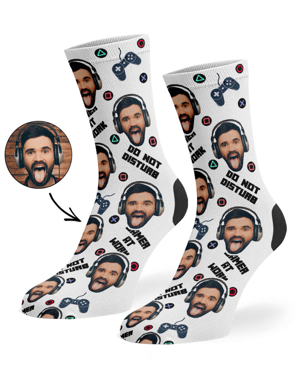 Custom Gamer Face Socks