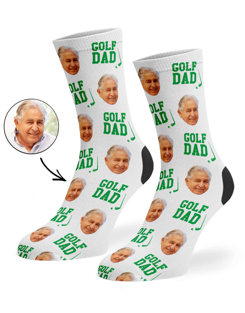 Golf Dad Photo Socks