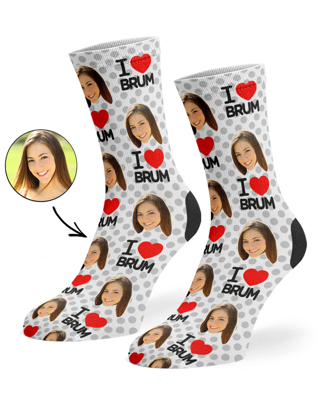 I Love Brum Photo Socks