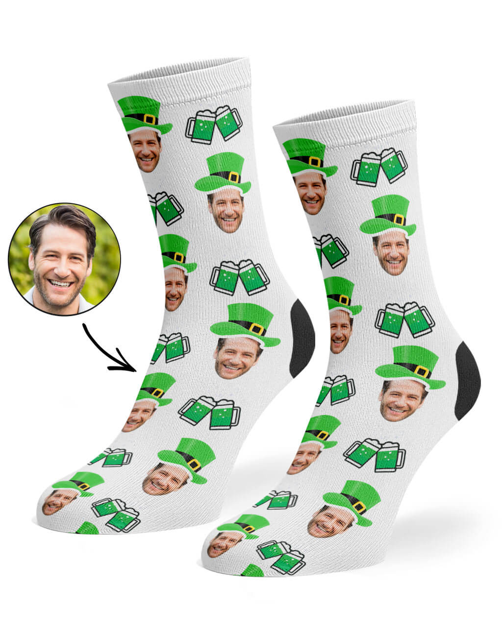 Personalised Photo Leprechaun Socks