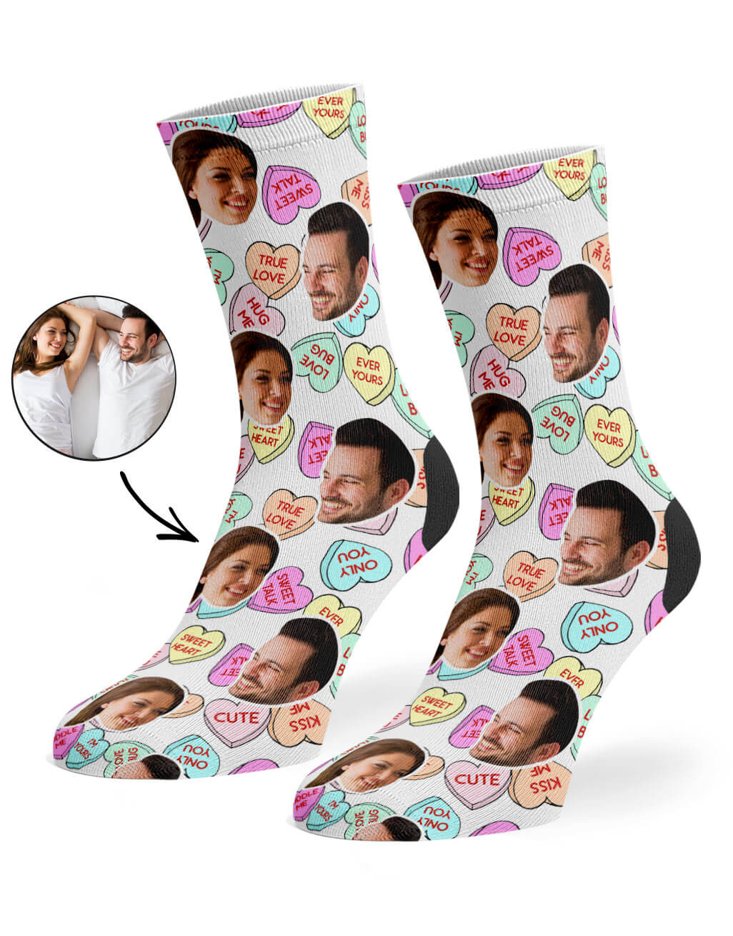 Personalised Nice Love Hearts Socks