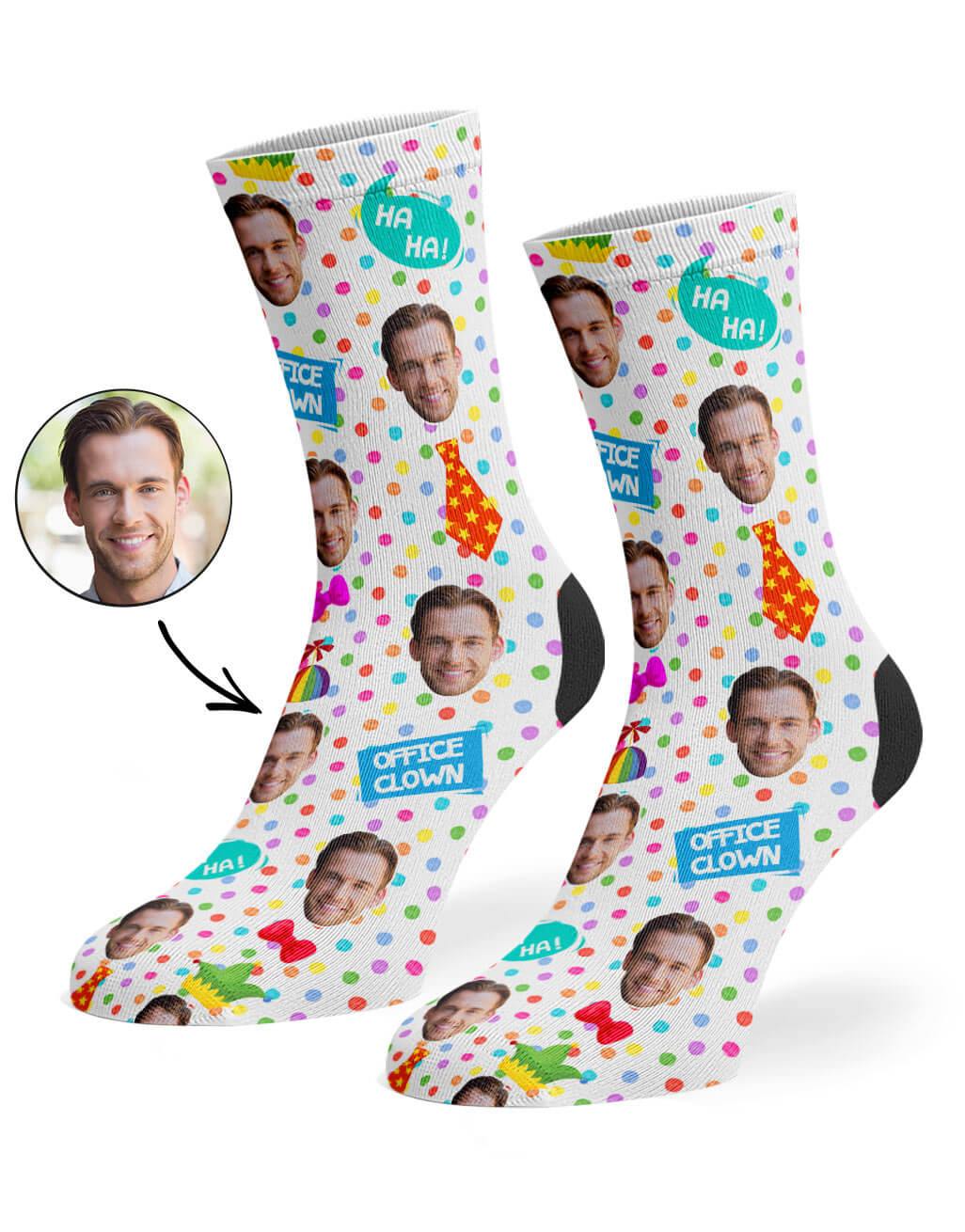 Personalised Office Clown Socks