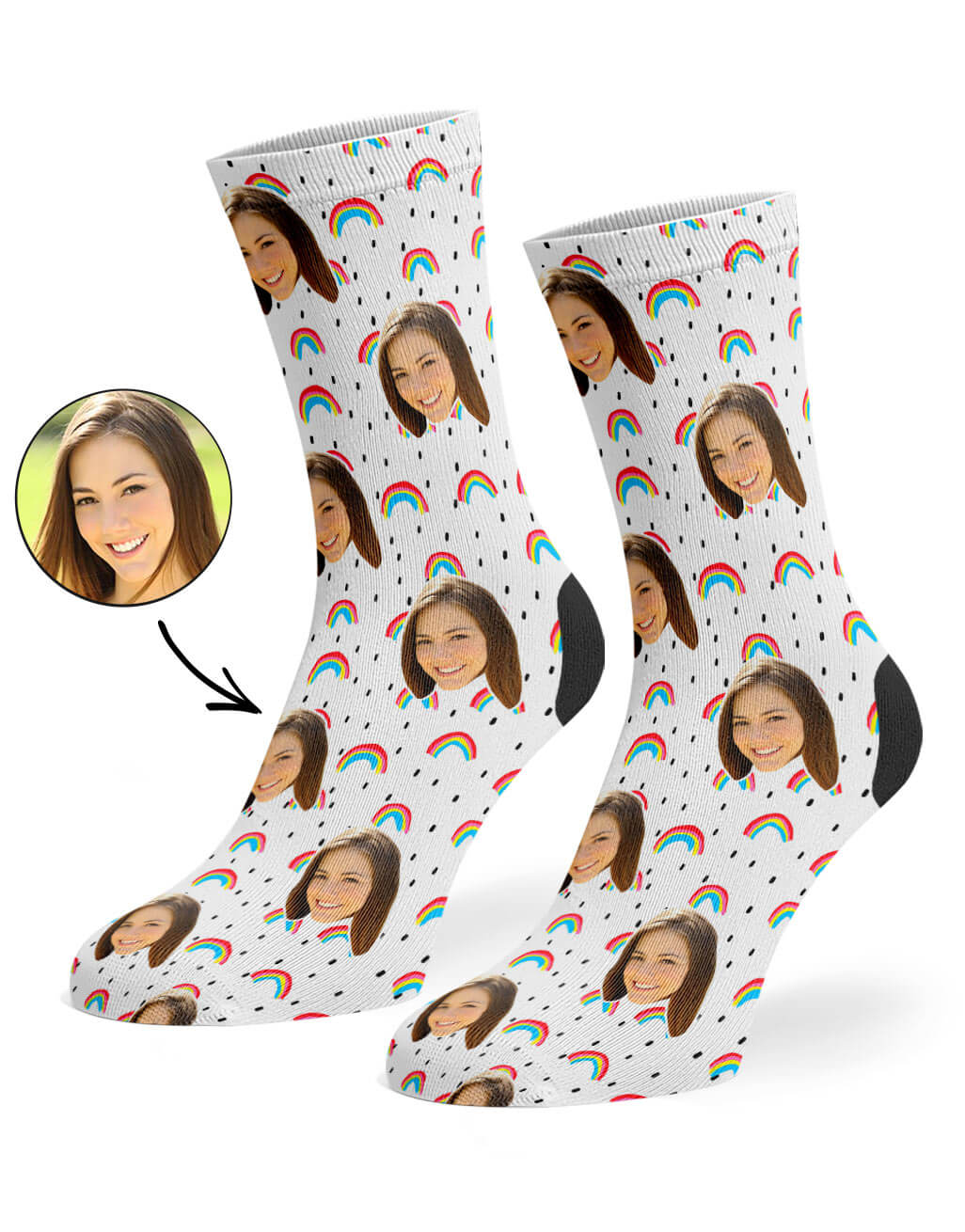 My Photo On Rainbow Face Socks