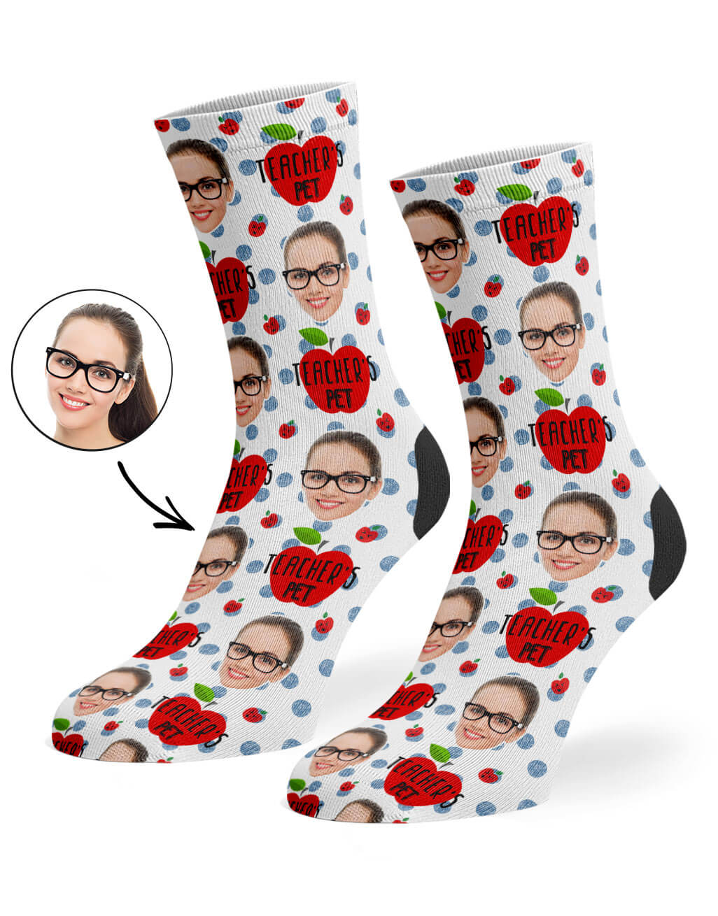 Teacher's Pet Socks With Their Photo