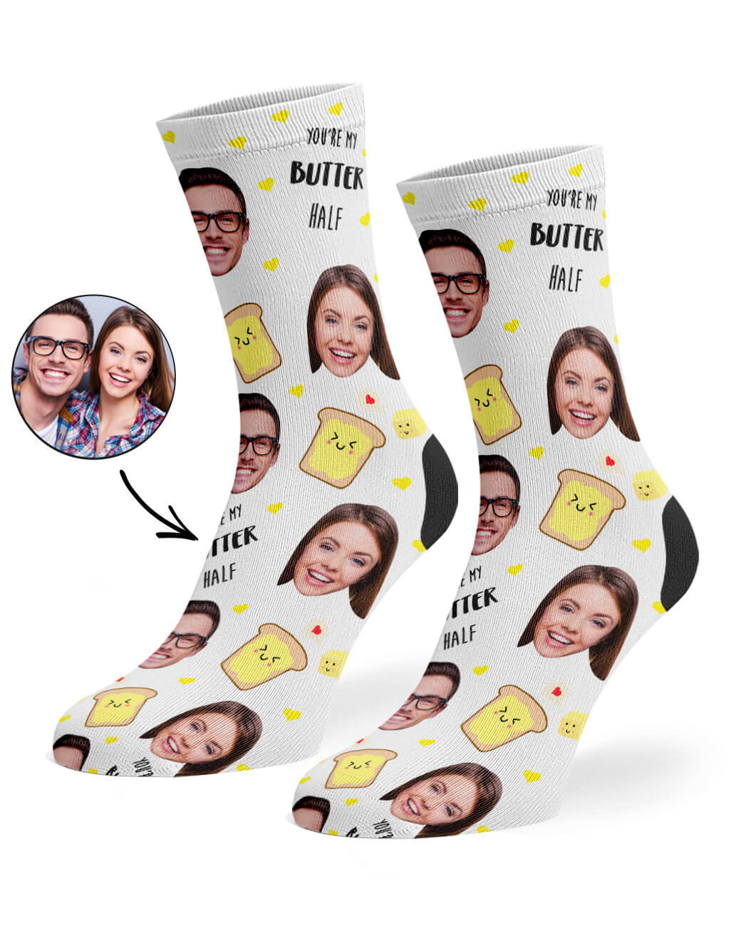 You're My Butter Half Personalised Socks