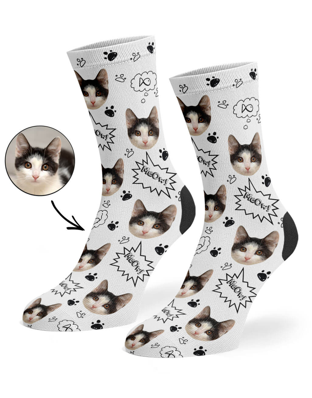 Your Cat Meow Personalised Socks