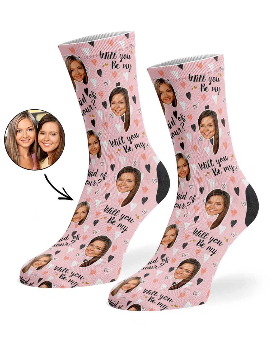 Will You Be My Maid Of Honour? Socks With Faces