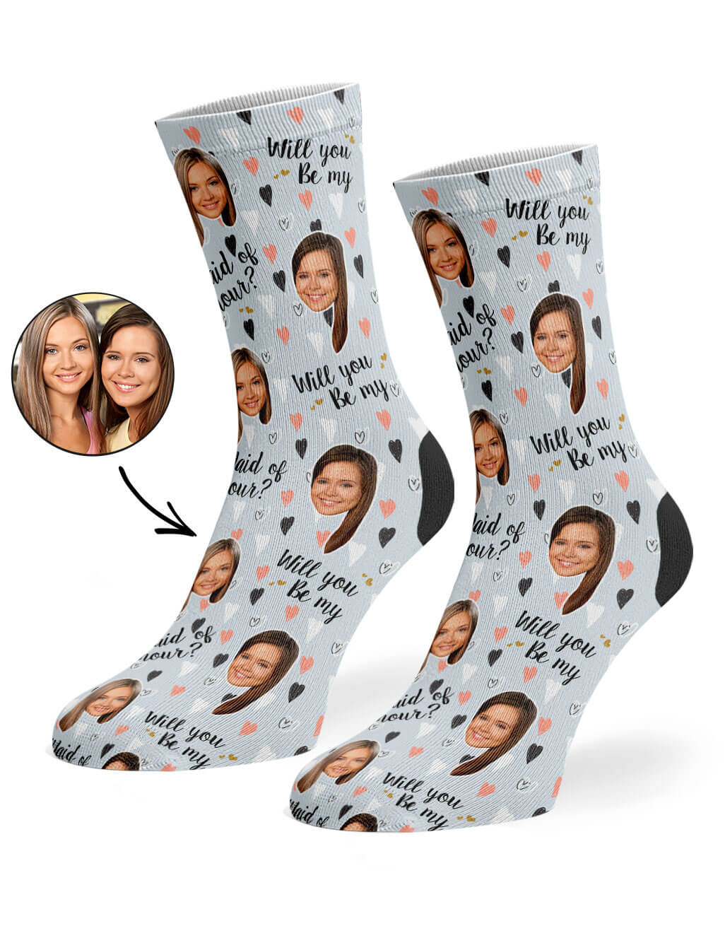 Will You Be My Maid Of Honour? Photo Socks