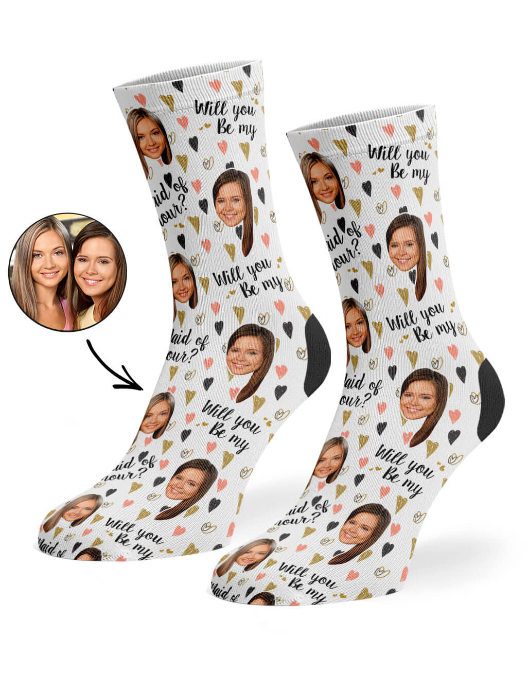 Will You Be My Maid Of Honour? Socks With Photos