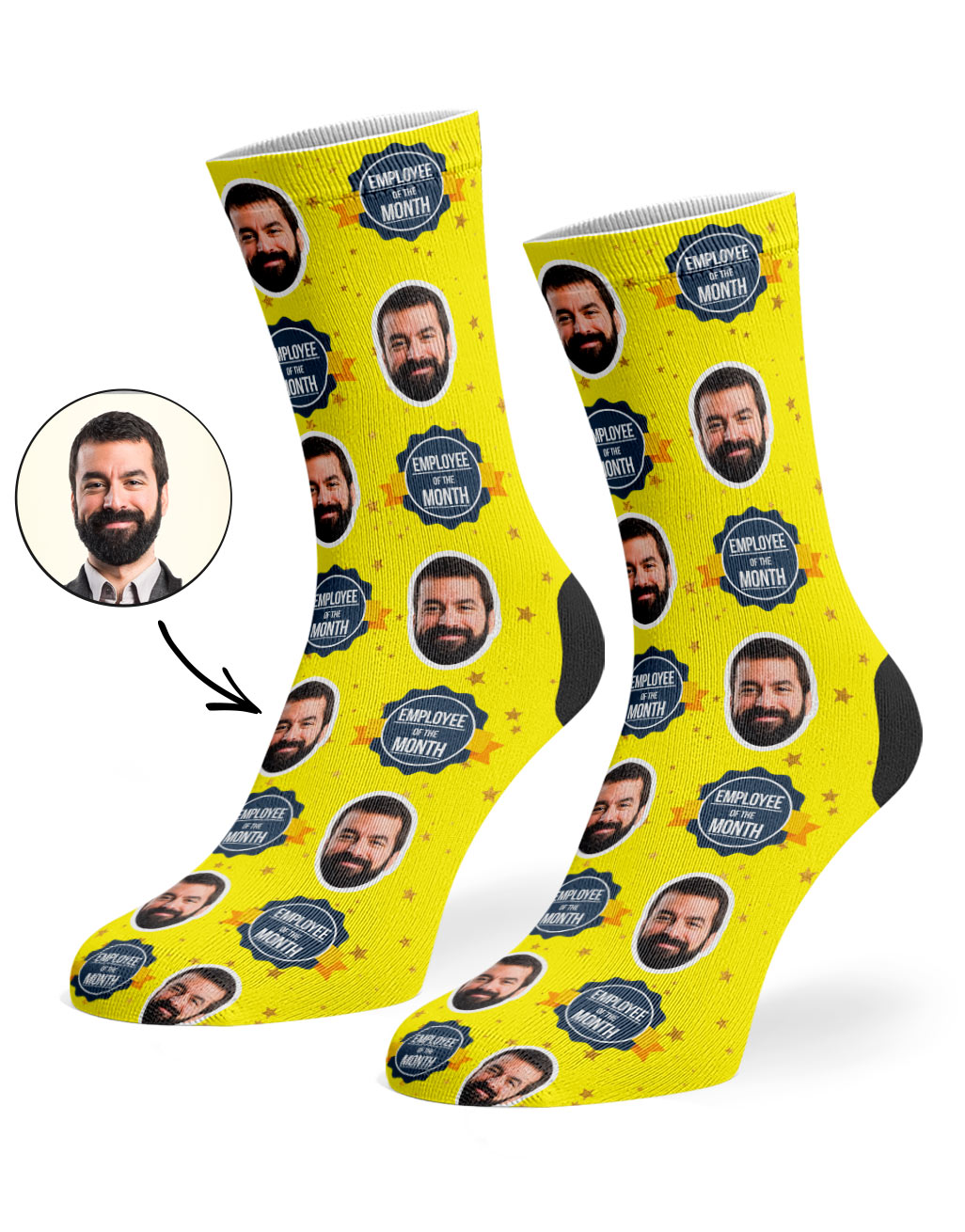 Yellow Employee Of The Month Socks