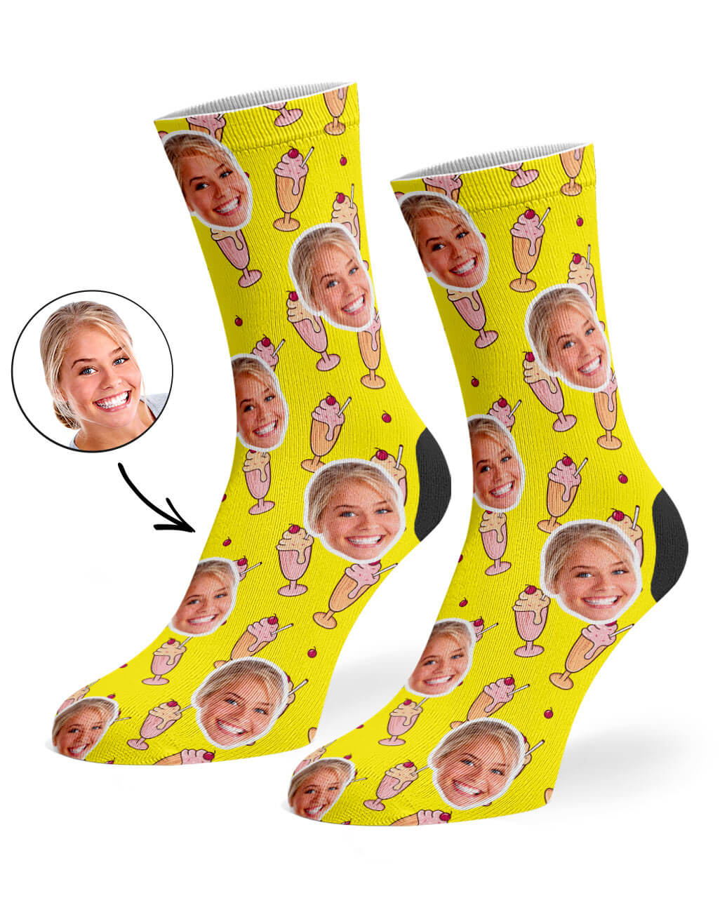 Funny Sundae Face Socks Gift