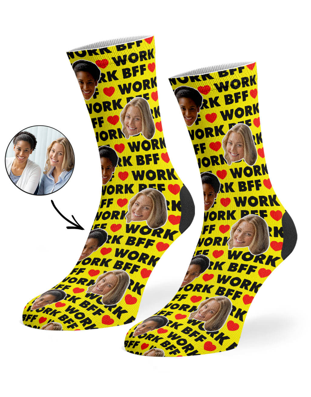 Work BFF Socks With Their Photos On